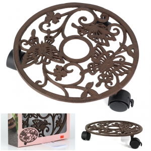 Pojazdný podstavec pod kvetináč motýľ 29cm