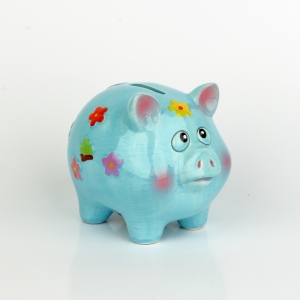 Pokladnička prasiatko modrá