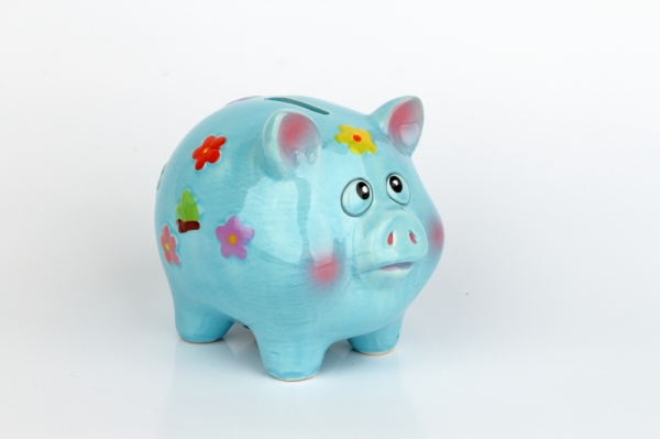 Pokladnička prasiatko modrá