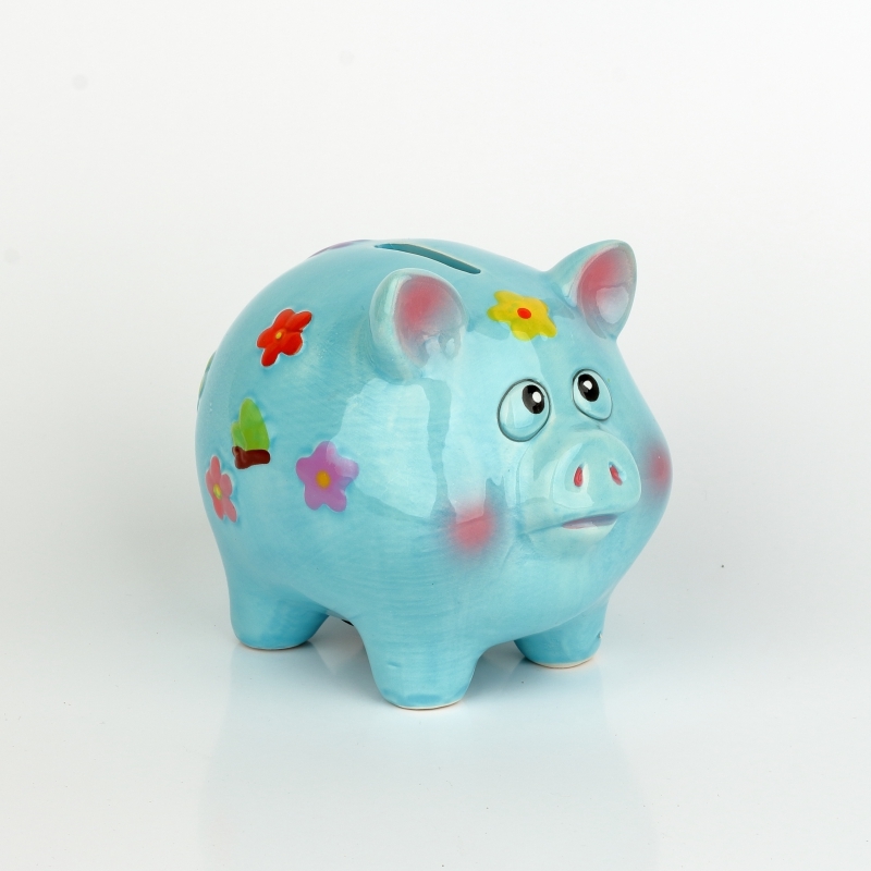 Pokladnička prasiatko modrá