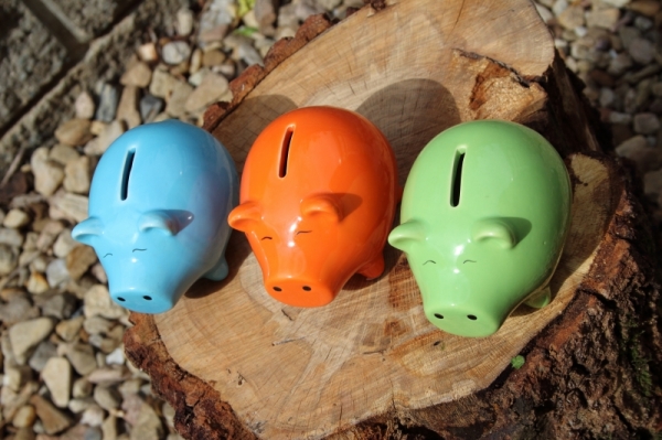 Pokladnička prasiatko modré 11,7x8,7x8,6 cm