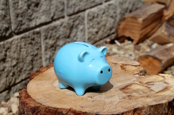 Pokladnička prasiatko modré 11,7x8,7x8,6 cm