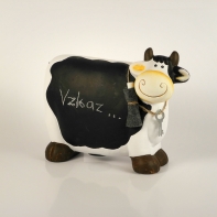 Pokladnička s tabuľkou - krava