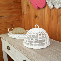 Poklop na pečivo prútený biely malý 28,5cm