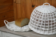 Poklop na pečivo prútený biely malý 28,5cm