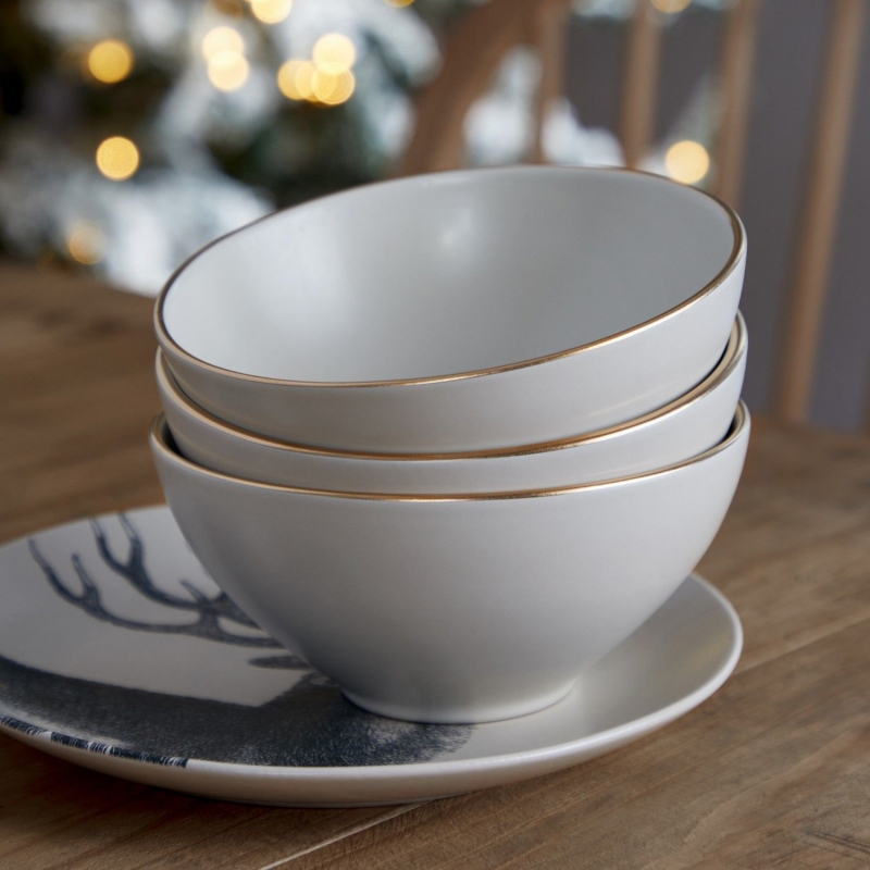 Polievková miska 15cm AUGUSTA zlatý okraj