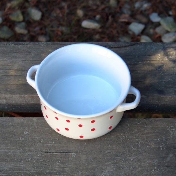 Polievková miska biela s bodkami 560ml