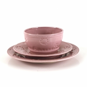 Polievková miska ružová z kameniny 14cm