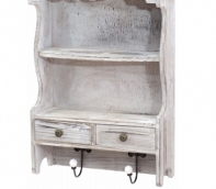 Polica do kuchyne so zásuvkami a vešiačiky 42x56x15cm