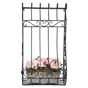 Polica na kvetináče závesná 50 x 25,6 x 91,4 cm kovová