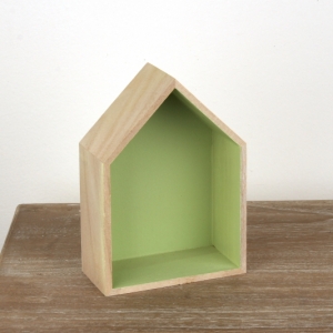 Polička domeček zelený 17x12x6cm