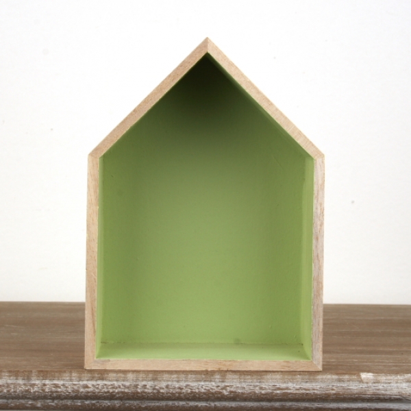 Polička domček zelený 17x12x6cm 
