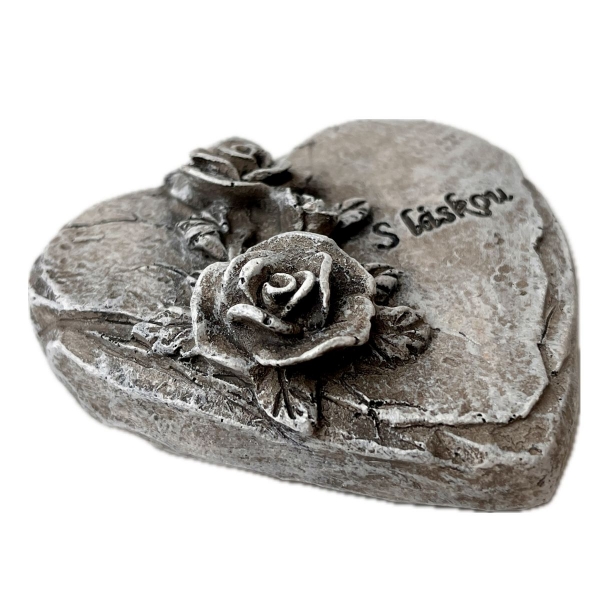 Polyresinové srdce S láskou 3 x 8 x 8 cm