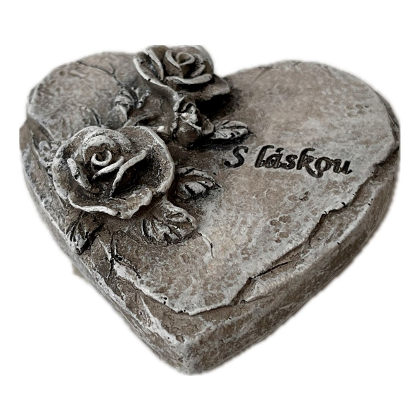 Polyresinové srdce S láskou 3 x 8 x 8 cm