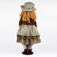 Porcelánová bábika 80cm blondínka s kučeravými vláskami