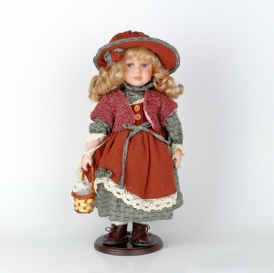 Porcelánová bábika Adina s košíčkom 42cm