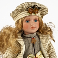 Porcelánová bábika modrooká blondínka 42cm