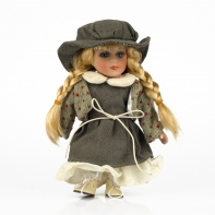 Porcelánová bábika s vrkočmi 20cm