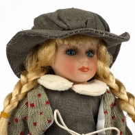 Porcelánová bábika s vrkočmi 20cm