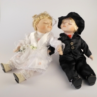 Porcelánová bábika svadobný pár
