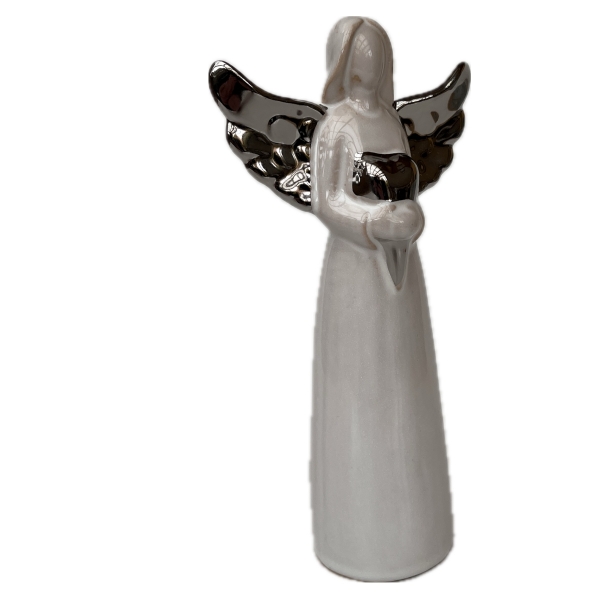 Porcelánový anjel Nádej so srdcom 20,6 cm