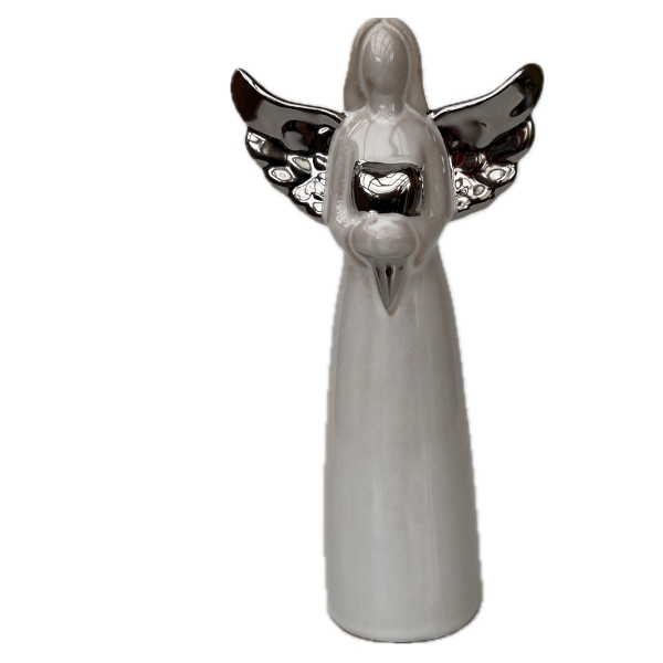 Porcelánový anjel Nádej so srdcom 20,6 cm