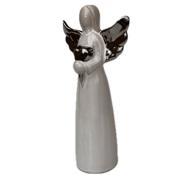 Porcelánový anjel Nádej so srdcom 20,6 cm