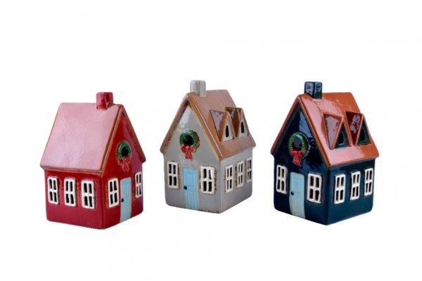 Porcelánový domček na sviečku 12x19x11cm Typ B