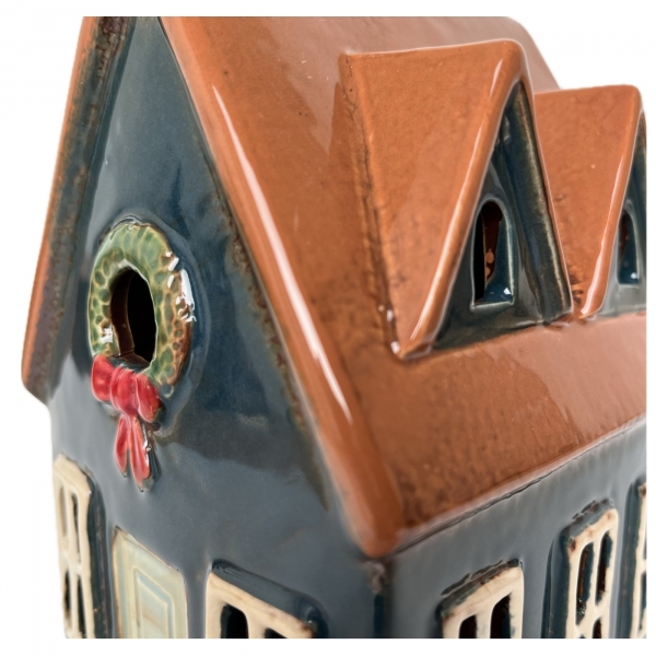 Porcelánový domeček na svíčku 12x19x11cm Typ C