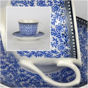 Porcelánový hrnček modré kvety 7cm