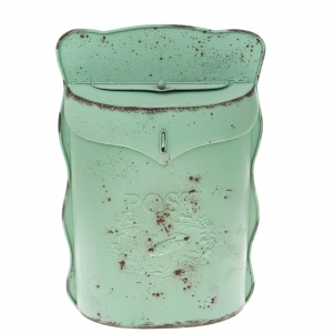 Poštová schránka pastelovo zelená 28 x 38 x 9,5 cm kovová s patinou