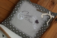 Obliečka na vankúš Café de Paris šedý 40x40cm