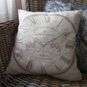 Povlak na vankúš hodiny Paris svetlý 40x40cm