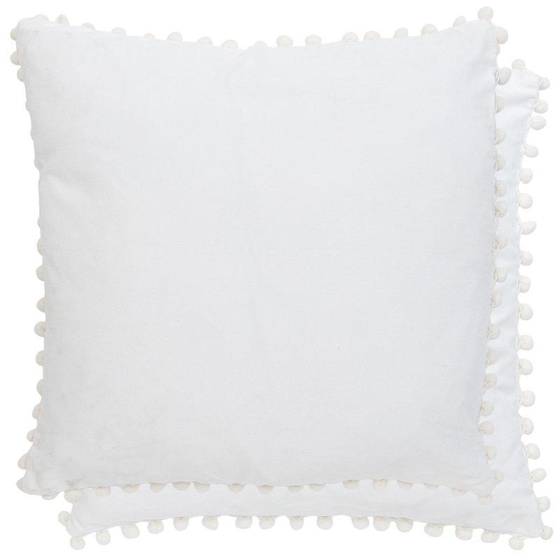 Povlak na vankúš s brmbolcami biely 45x45cm