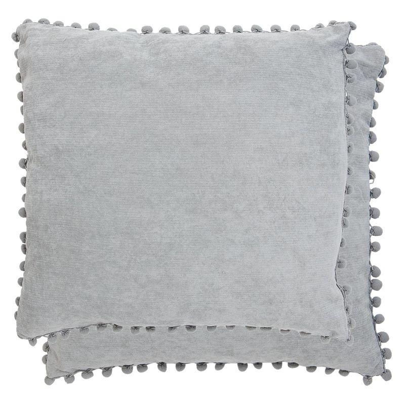 Povlak na vankúš s brmbolcami šedý 45x45cm