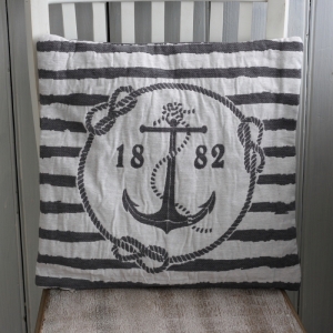 Povlak na vankúš s kotvou biely 40x40cm