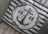 Povlak na vankúš s kotvou biely 40x40cm