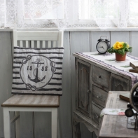 Povlak na vankúš s kotvou biely 40x40cm