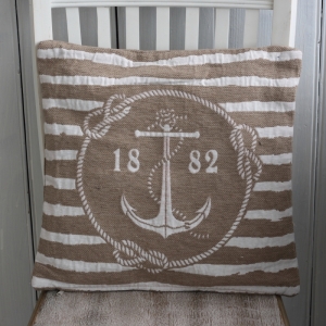 Povlak na vankúš s kotvou hnedý 40x40cm