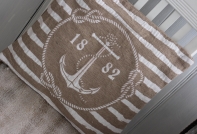 Povlak na vankúš s kotvou hnedý 40x40cm