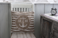 Povlak na vankúš s kotvou hnedý 40x40cm