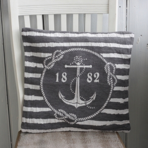 Povlak na vankúš s kotvou šedý 40x40cm