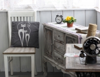 Povlak na vankúš šedý Dve mačky 40x40cm