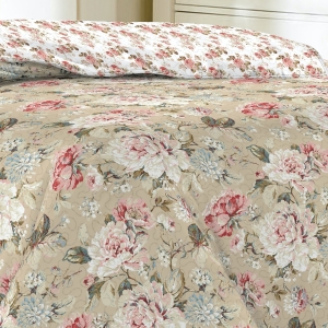 Prehoz na jednolôžko+1 vankúš,krémová ruže