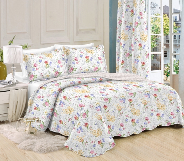 Prehoz na jednolôžko+1 vankúš, rozkvitnutá záhrada