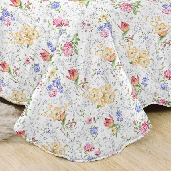 Prehoz na jednolôžko+1 vankúš, rozkvitnutá záhrada