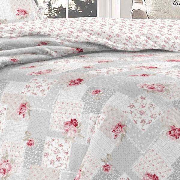 Prikrývka na posteľ+1 vankúš,sivý