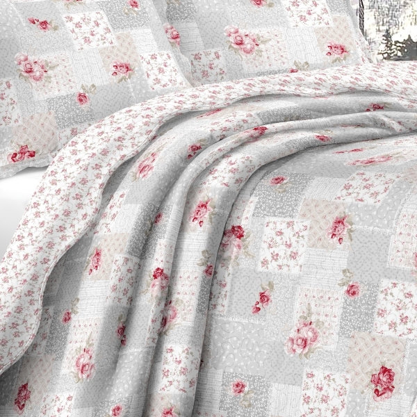 Prikrývka na posteľ+1 vankúš,sivý