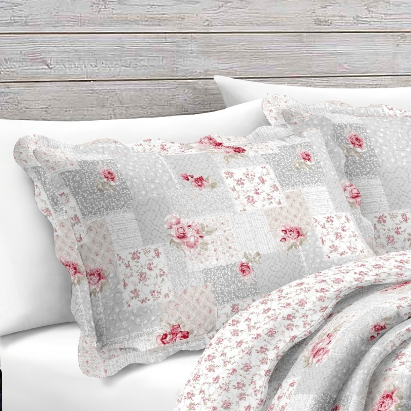 Prikrývka na posteľ+1 vankúš,sivý