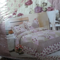 Prikrývka na posteľ patchwork Ružová záhrada 230x250cm